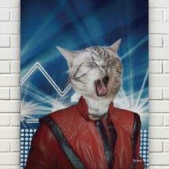 music icons michael jackson cat front view white bricks