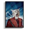 music icons michael jackson cat print front view white
