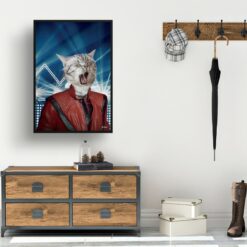 music icons michael jackson cat print hall
