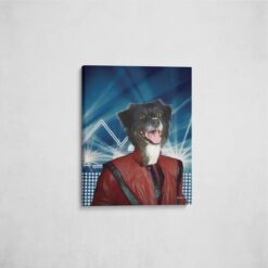 music icons michael jackson dog front view angled wall