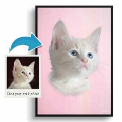 photo to classic cat portrait print pink