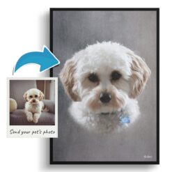photo to classic dog portrait print grey