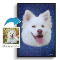 Night Sky Custom Classic Dog Portrait Painting - Framed & Un-framed Pet print from photo 12 photo to classic dog portrait print night sky