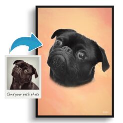 photo to classic dog portrait print peach