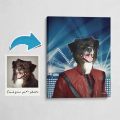 photo to michael jackson canvas dog portrait