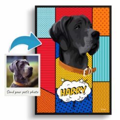 photo to pop art dog portrait print patchwork