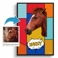 photo to pop art horse portrait print patchwork