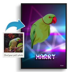 photo to retro arcade pet portrait bird portrait print fever