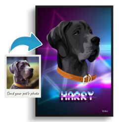 photo to retro arcade pet portrait dog portrait print fever
