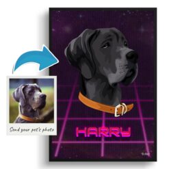 photo to retro arcade pet portrait dog portrait print invaders
