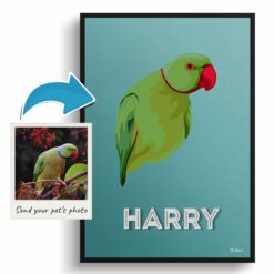 photo to retro bird portrait print mint art deco
