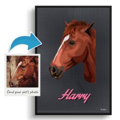 photo to retro horse portrait print bubblegum
