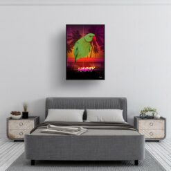 California Custom Retro Arcade Style Bird Portrait - Framed & Un-framed Pet illustration print from photo 12 retro arcade pet portrait bird california print bedroom