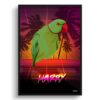 retro arcade pet portrait bird california print front view white