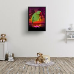 California Custom Retro Arcade Style Bird Portrait - Framed & Un-framed Pet illustration print from photo 15 retro arcade pet portrait bird california print kids room