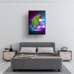retro arcade pet portrait bird fever print bedroom