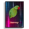 Hyperspeed Custom Retro Arcade Style Bird Portrait - Framed & Un-framed Pet illustration print from photo 1 retro arcade pet portrait bird hyperspeed print front view white