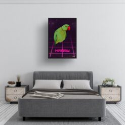 Invaders Custom Retro Arcade Style Bird Portrait - Framed & Un-framed Pet illustration print from photo 12 retro arcade pet portrait bird invaders print bedroom