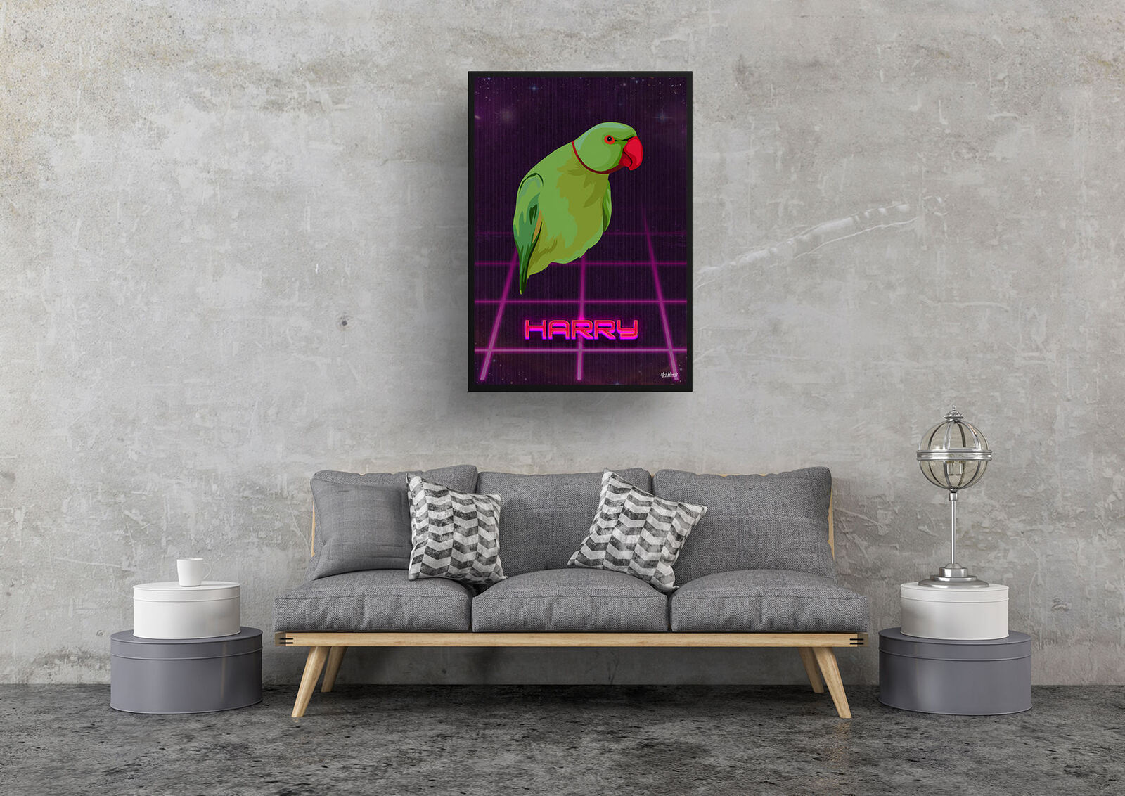 Invaders Custom Retro Arcade Style Bird Portrait - Framed & Un-framed Pet illustration print from photo 8 Invaders Custom Retro Arcade Style Bird Portrait - Framed & Un-framed Pet illustration print from photo - Image 7