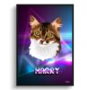 Fever Custom Retro Arcade Style Cat Portrait - Framed & Un-framed Pet illustration print from photo 1 retro arcade pet portrait cat fever print front view white