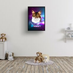 Fever Custom Retro Arcade Style Cat Portrait - Framed & Un-framed Pet illustration print from photo 16 retro arcade pet portrait cat fever print kids room