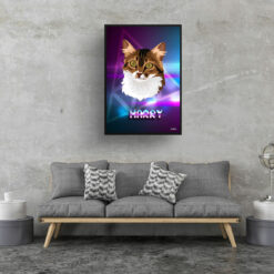 Fever Custom Retro Arcade Style Cat Portrait - Framed & Un-framed Pet illustration print from photo 17 retro arcade pet portrait cat fever print living room