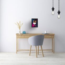 Hyperspeed Custom Retro Arcade Style Cat Portrait - Framed & Un-framed Pet illustration print from photo 18 retro arcade pet portrait cat hyperspeed print office