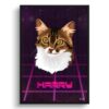 Invaders Custom Retro Arcade Style Cat Portrait - Framed & Un-framed Pet illustration print from photo 1 retro arcade pet portrait cat invaders print front view white