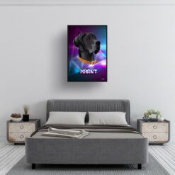 retro arcade pet portrait dog fever print bedroom