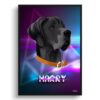 Fever Custom Retro Arcade Style Dog Portrait - Framed & Un-framed Pet illustration print from photo 1 retro arcade pet portrait dog fever print front view white