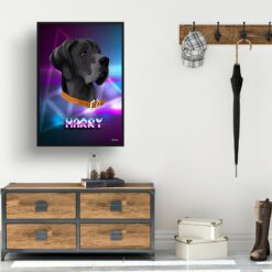 retro arcade pet portrait dog fever print hall