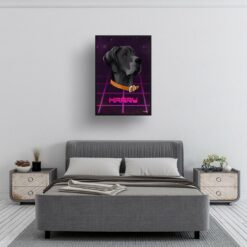 retro arcade pet portrait dog invaders print bedroom