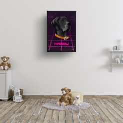 retro arcade pet portrait dog invaders print kids room