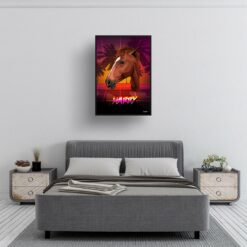 retro arcade pet portrait horse california print bedroom