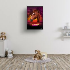 retro arcade pet portrait horse california print kids room