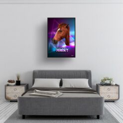 retro arcade pet portrait horse fever print bedroom