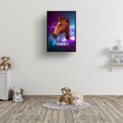 retro arcade pet portrait horse fever print kids room