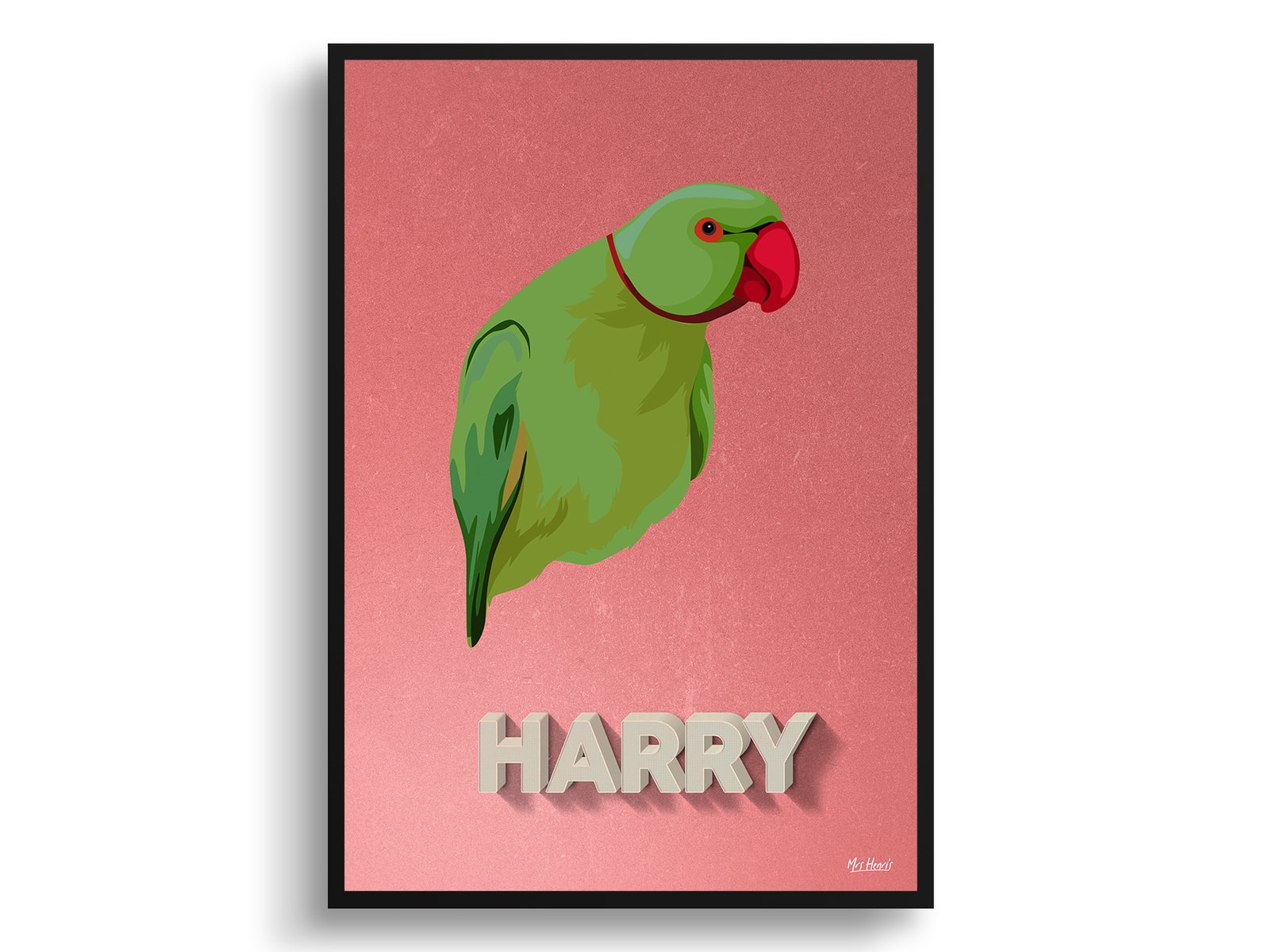 Decking Custom Mid Century Retro Bird Portrait - Framed & Un-framed Pet illustration print from photo 3 Decking Custom Mid Century Retro Bird Portrait - Framed & Un-framed Pet illustration print from photo