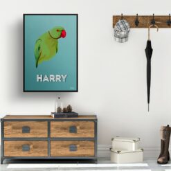 retro pet portraits bird mint art deco print hall