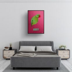 retro pet portraits bird vintage teal print bedroom