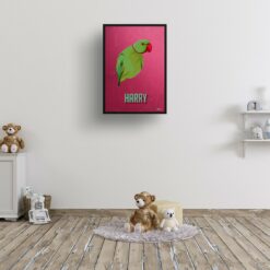 retro pet portraits bird vintage teal print kids room