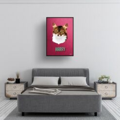 retro pet portraits cat vintage teal print bedroom