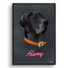 Bubblegum Custom Mid Century Retro Dog Portrait - Framed & Un-framed Pet illustration print from photo 2 retro pet portraits dog bubblegum print front view white