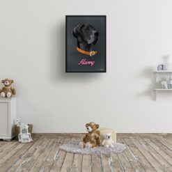 Bubblegum Custom Mid Century Retro Dog Portrait - Framed & Un-framed Pet illustration print from photo 15 retro pet portraits dog bubblegum print kids room