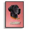 Decking Custom Mid Century Retro Dog Portrait - Framed & Un-framed Pet illustration print from photo 1 retro pet portraits dog decking print front view white
