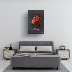 retro pet portraits horse bubblegum print bedroom