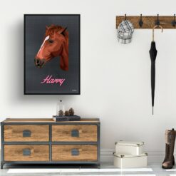 retro pet portraits horse bubblegum print hall