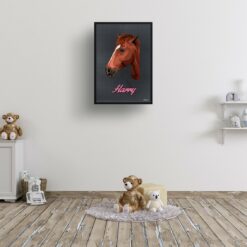 retro pet portraits horse bubblegum print kids room