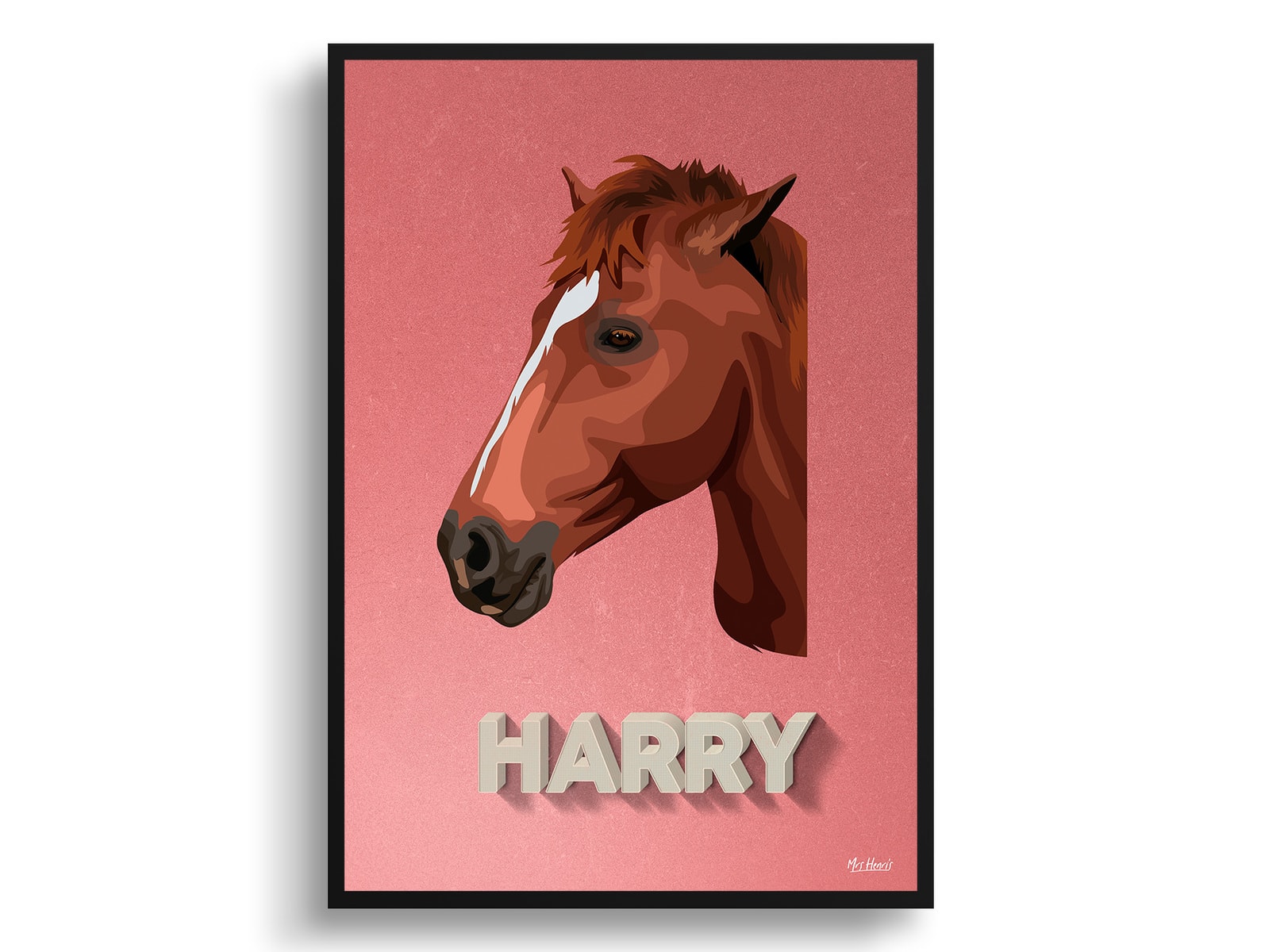 Decking Custom Mid Century Retro Horse Portrait - Framed & Un-framed Pet illustration print from photo 3 Decking Custom Mid Century Retro Horse Portrait - Framed & Un-framed Pet illustration print from photo