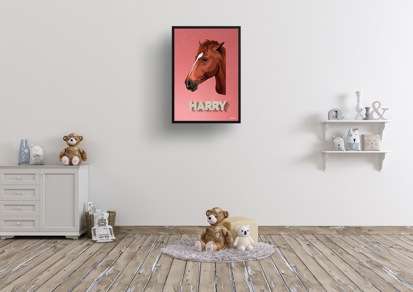 Decking Custom Mid Century Retro Horse Portrait - Framed & Un-framed Pet illustration print from photo 8 Decking Custom Mid Century Retro Horse Portrait - Framed & Un-framed Pet illustration print from photo - Image 6